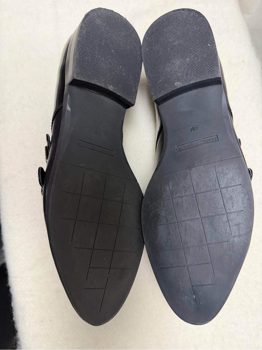 Marc Fisher Black Leather Double-Buckle Monk Loafers - Picture 4 of 4